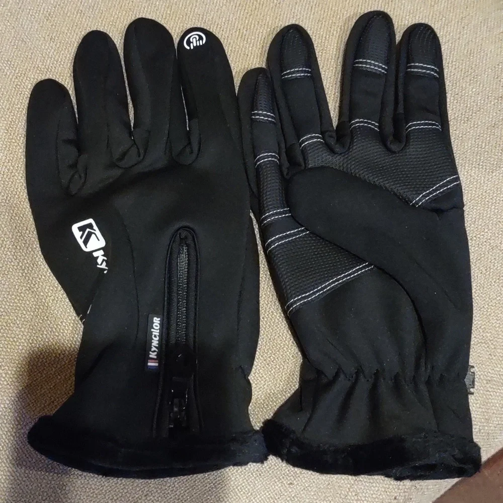 Sport touch screen fingertips gloves, black, large, new